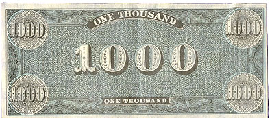 17 - $1000 Bill - Type One (back)